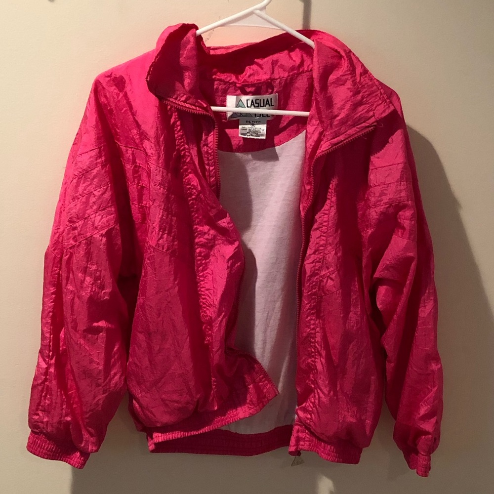 Vintage Pink Windbreaker Jacket Petite Small